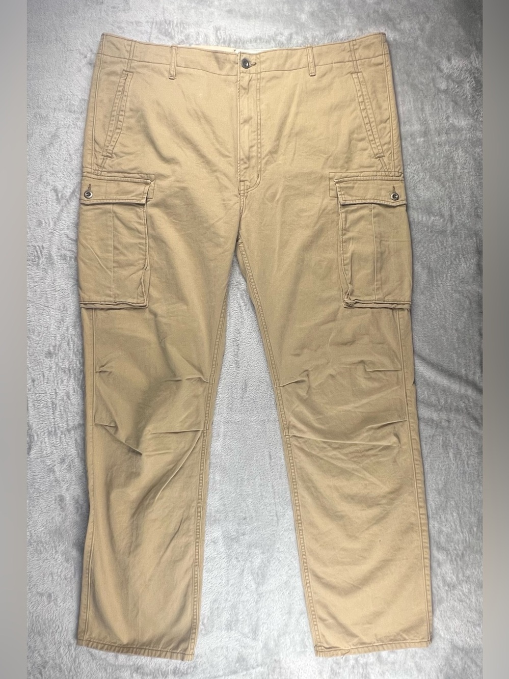 Levis Relaxed Straight Cargo Pants Baggy Khaki Tan Mens 42x36 Big Tall Skater